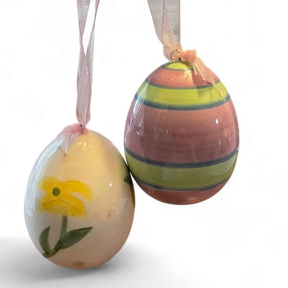 Decorative Easter Egg Ornaments - Yellow and Multicolor